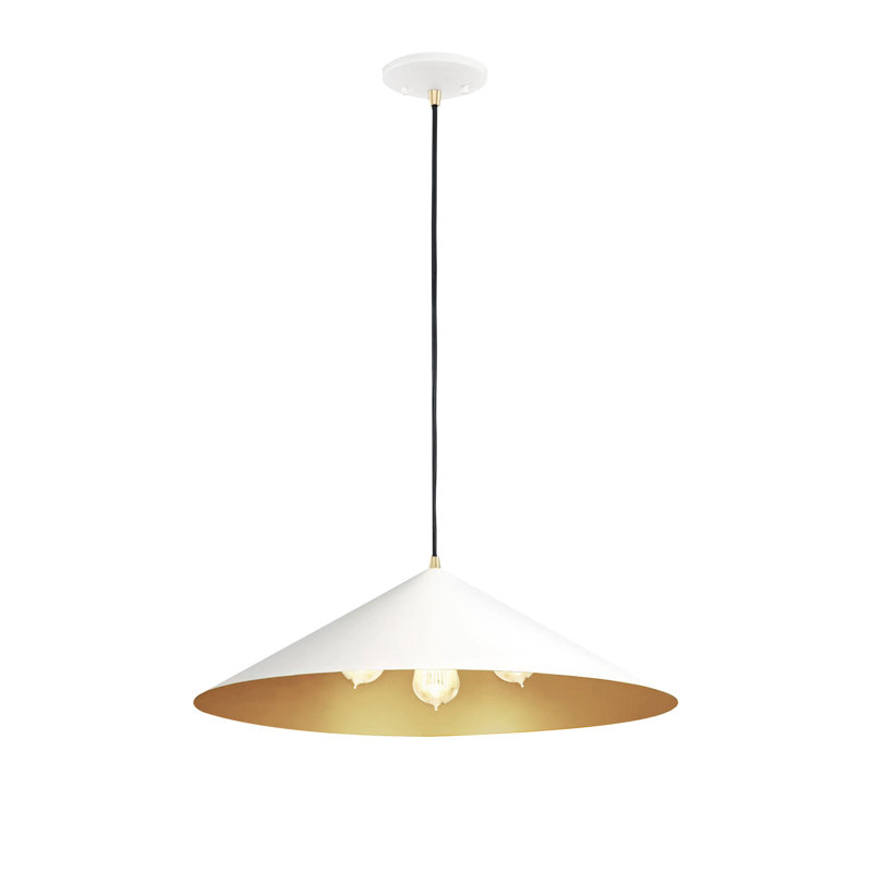 Luminaire suspendu conique 3 lumières Conos - L 24 po x l 24 po, Blanc mat