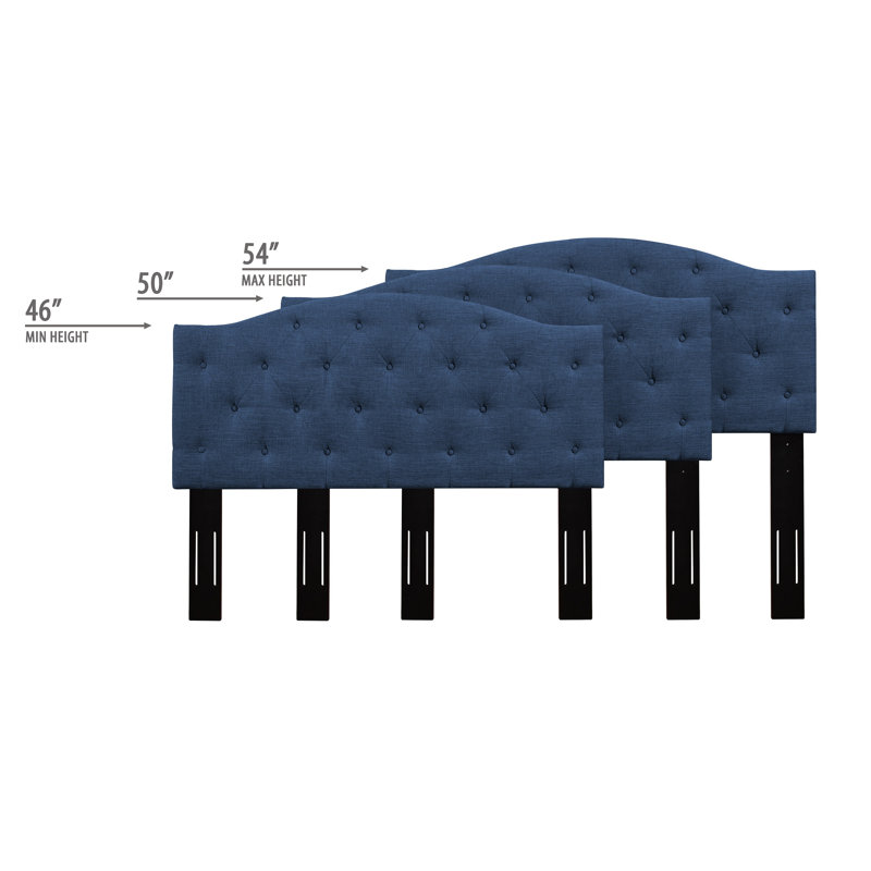 Tête de lit tapissier, Bleu, Très grand