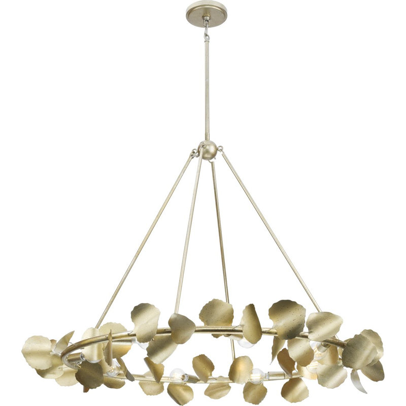Lustre 8 lumières Laurel, Argent doré