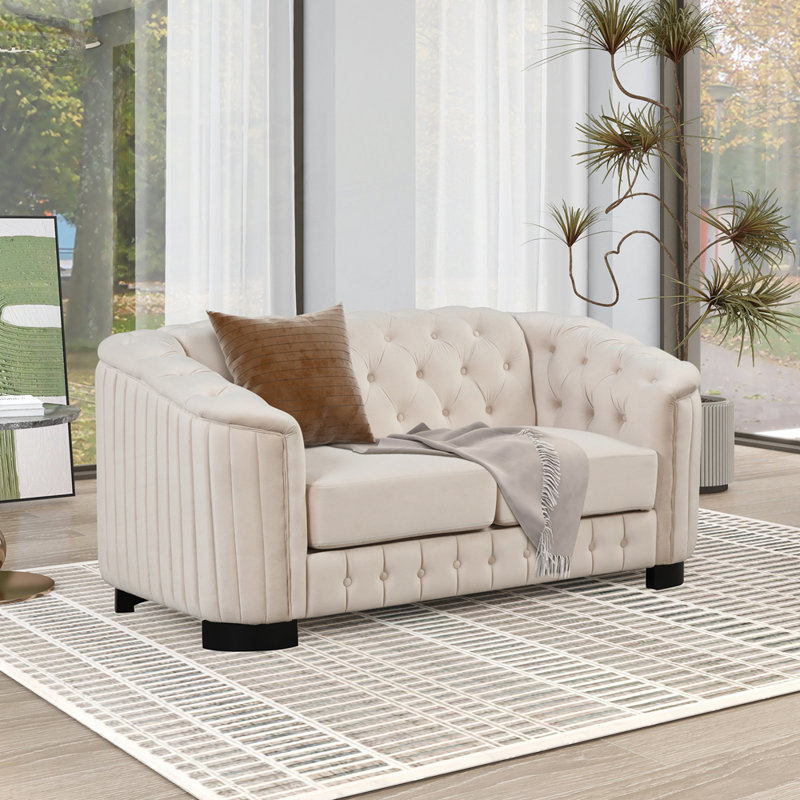 Canapé confortable en velours pour plusieurs espaces, Beige