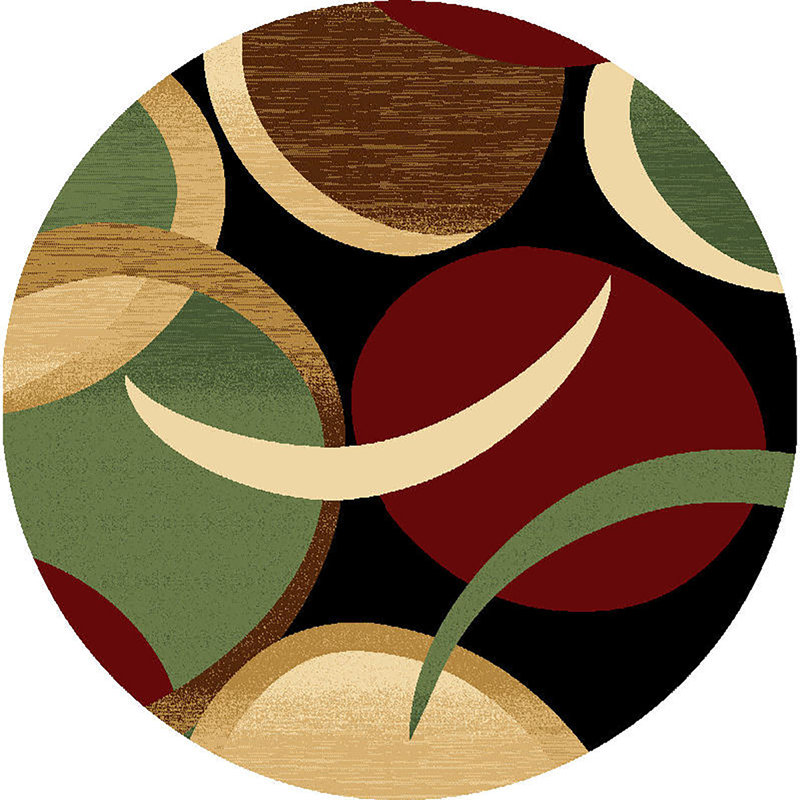 Mccampbell Performance Abstract Indoor Rug, Round 6'6''