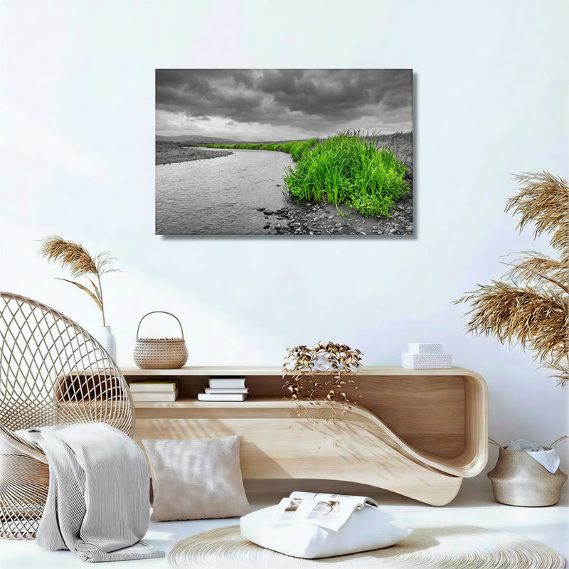 Ensemble de 1 tableau sur toile « Herbe de rivière », 32"H x 48"W, Wrapped Canvas