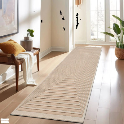 Geometric and Striped Berber Area Rug