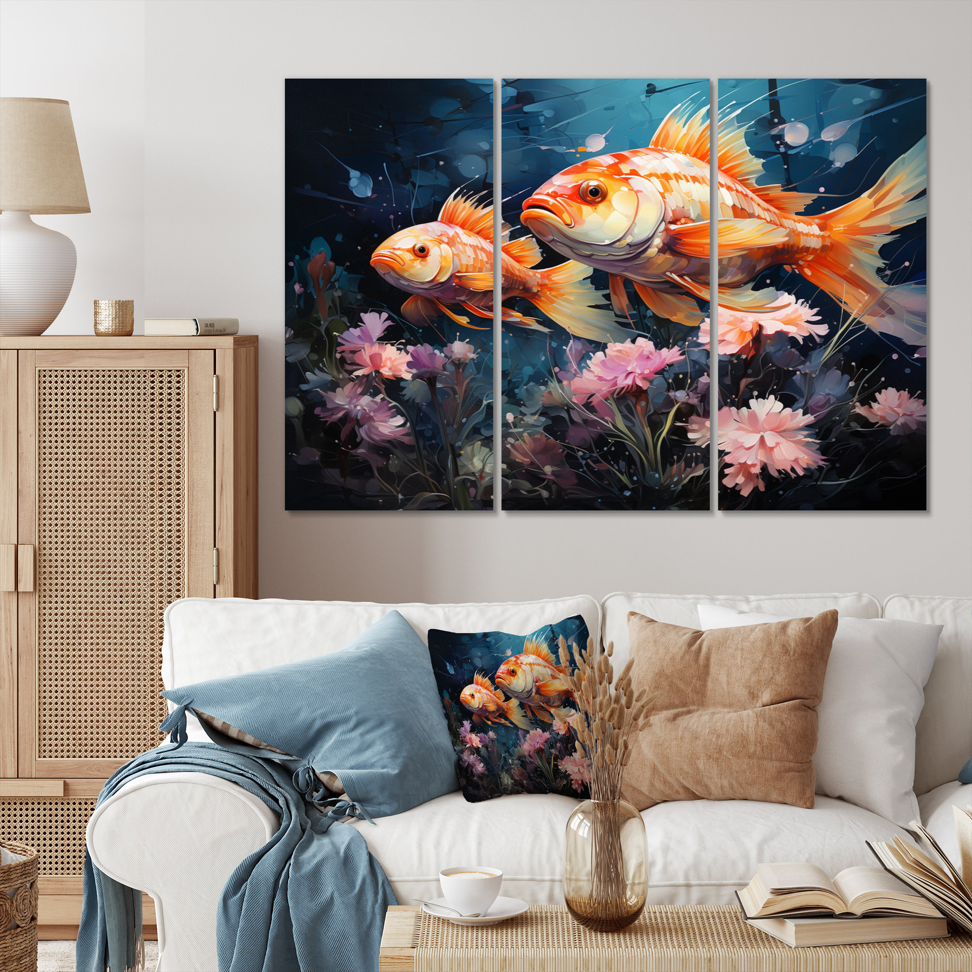 DesignArt Aquariums Aquatic Dance Pointillism III - Animals Metal Wall ...