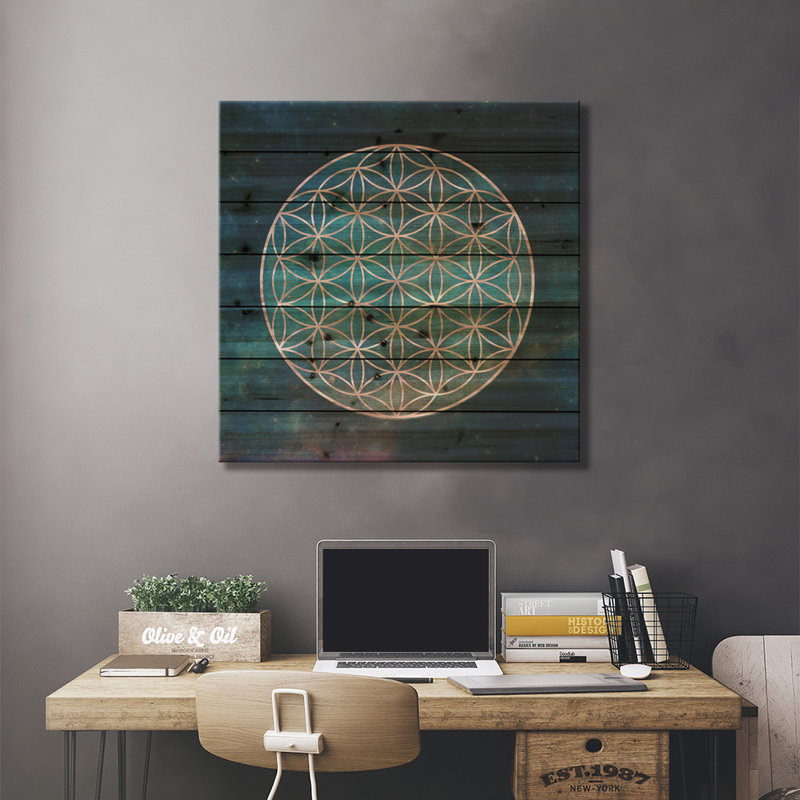 Mandala «Flower of Life» par Nature Magick - impression sur bois sans cadre