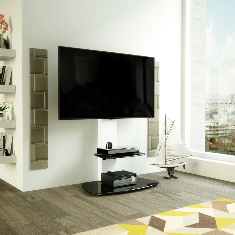Sissinnguaq TV Stand for TVs up to 65", White/Black