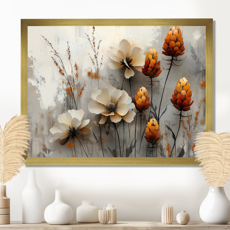 «The Winter Wild Thistle Bloom II - Thistle», art mural, Reproduction encadrée d'une seule photo, H 34 po x l 44 po, Doré