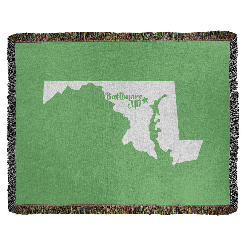 Jeté en coton baltimore maryland, 50 po x 60 po, Vert