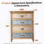 Commode 4 tiroirs, coffre de rangement rustique pour chambre à coucher, salon