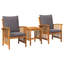  Ensemble de salon de jardin 3 pièces avec coussins en bois d'acacia massif-1321696146