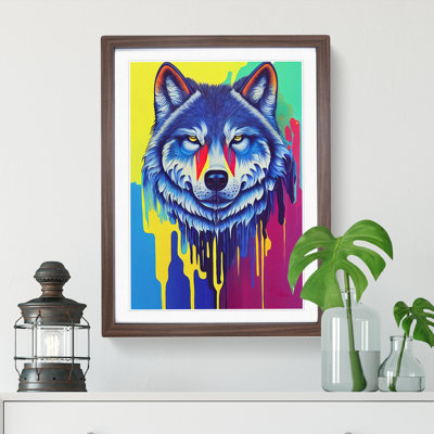 XV1022-5272X Wolf Paint Drips No.3 Abstract - Single Picture Frame Print