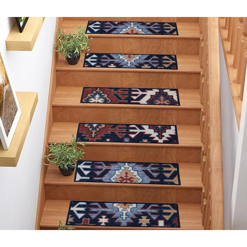 Tapis d'escalier taille basse sur mesure, lavable à la machine et à profil bas, Rectangle 26 po x 10,5 po