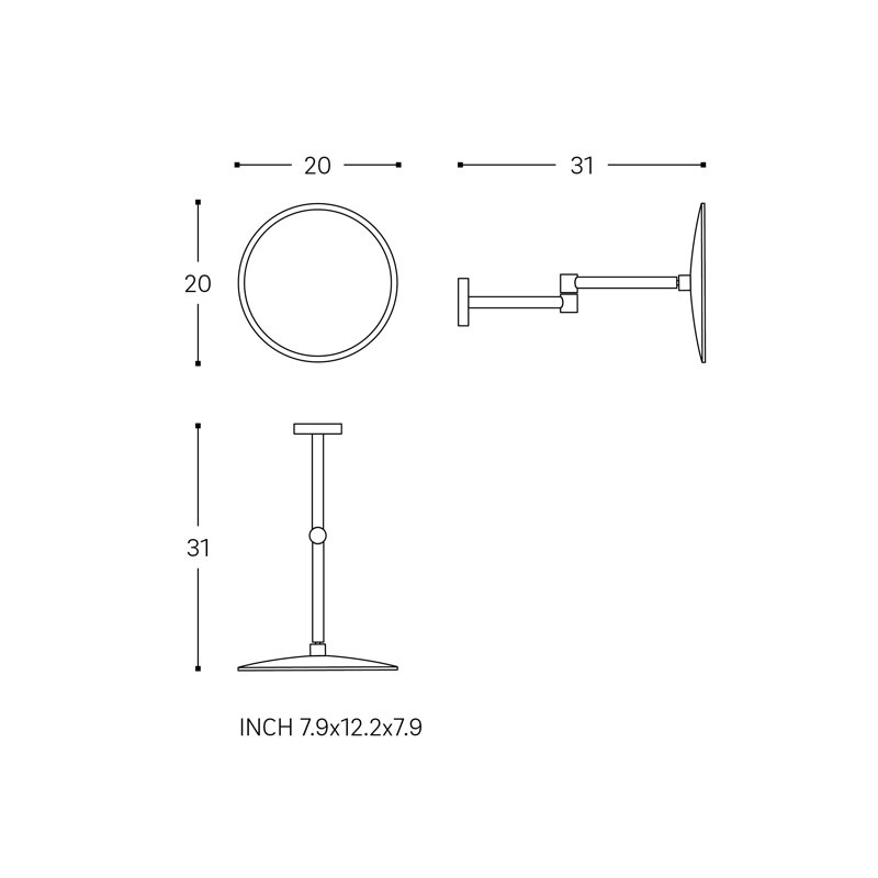 WALL MAGNIFYING MIRROR, Bronze