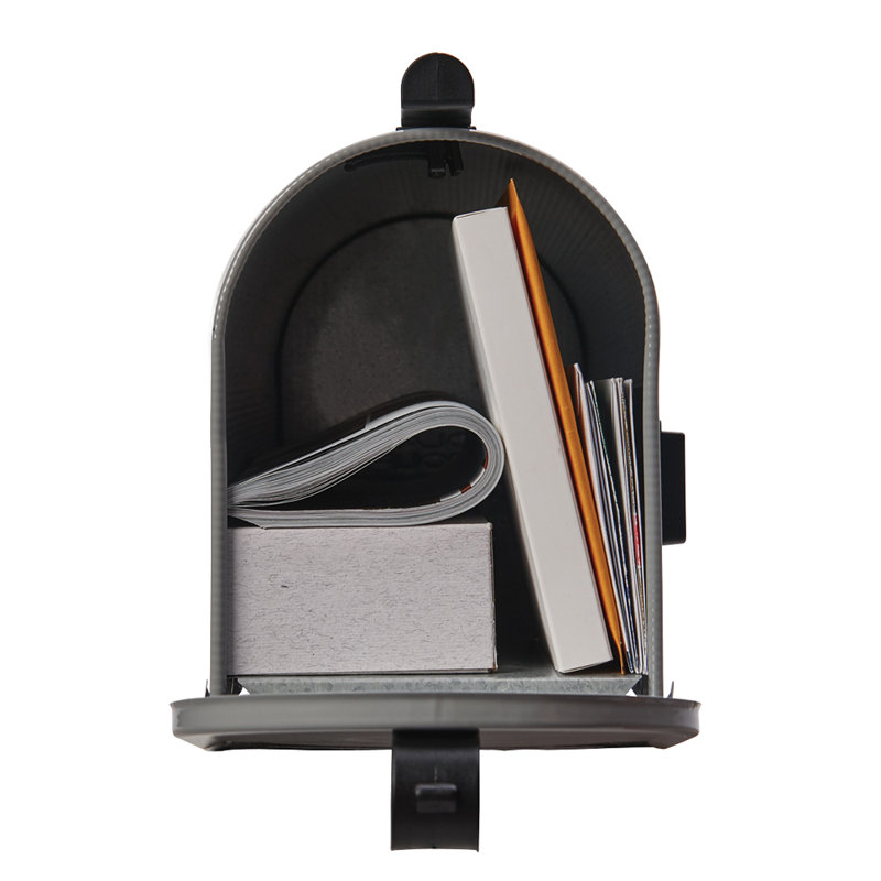 Grayson Medium Gray Steel Post Mount Mailbox