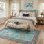 Tapis d'intérieur bleu / rose lavable à la machine Marina avec envers antidérapant-629132448
