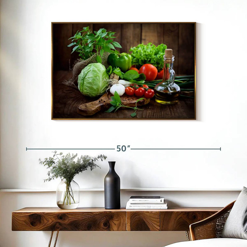 Fruits et légumes biologiques, Cadre flottant doré, 37 po x 25 po