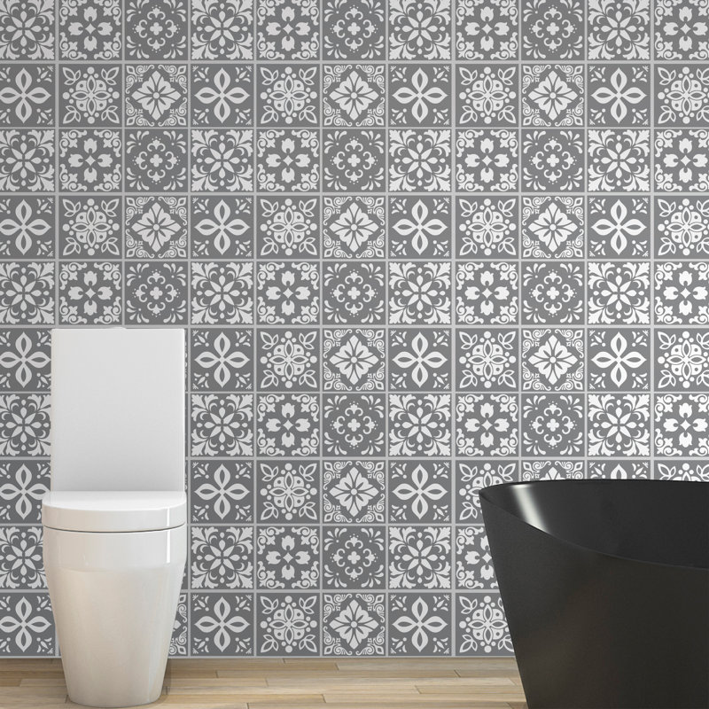 Collinward 15cm W x 15cm L PVC Peel and Stick Mosaic Tile, Dark Grey