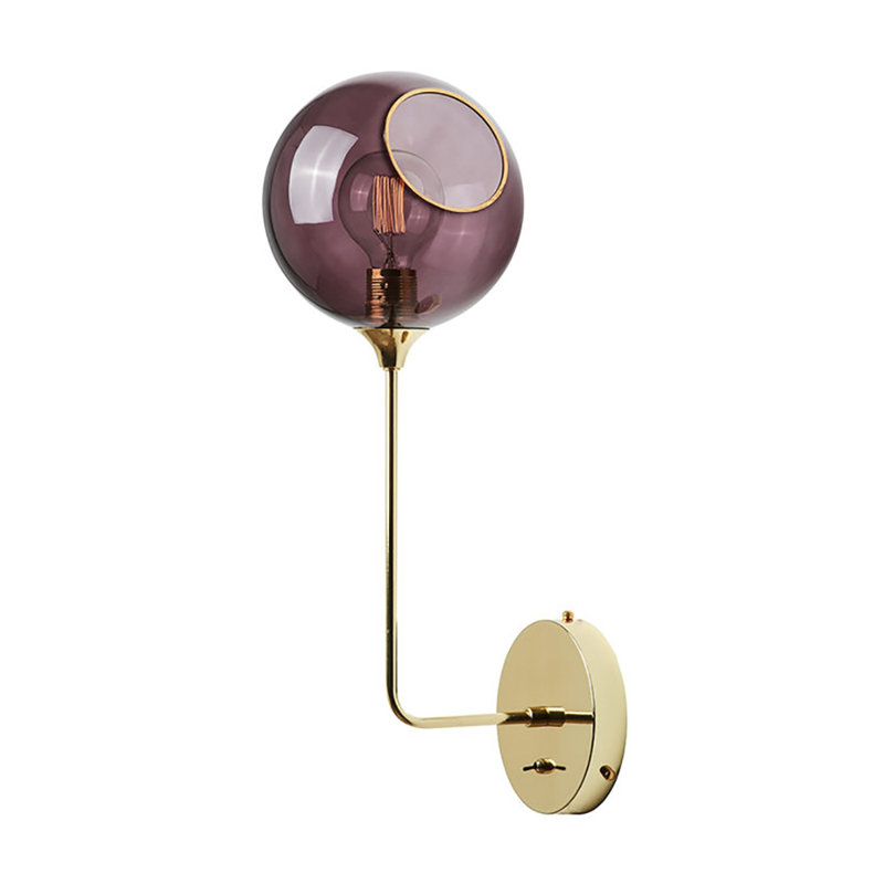Ballroom Armed Sconce, Gold, 23" H x 8" W x 8" D, Purple