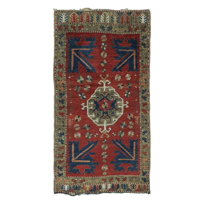 One-of-a-Kind 1'10"x3'6" Hand Knotted Area Rug
