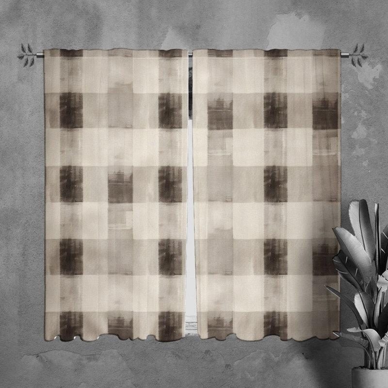 Paire de rideaux obscurcissant Naariah, L 20 po x L 82 po, Gris/beige
