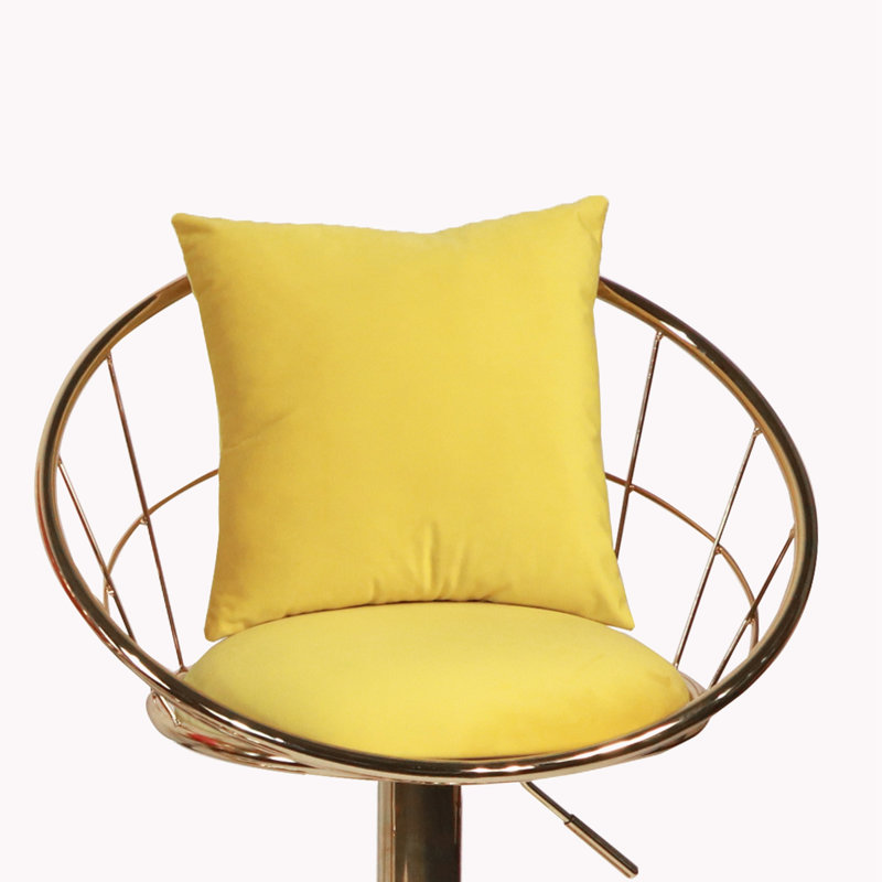 Swivel Upholstered Adjustable Height Counter Stool with Metal Frame, Yellow