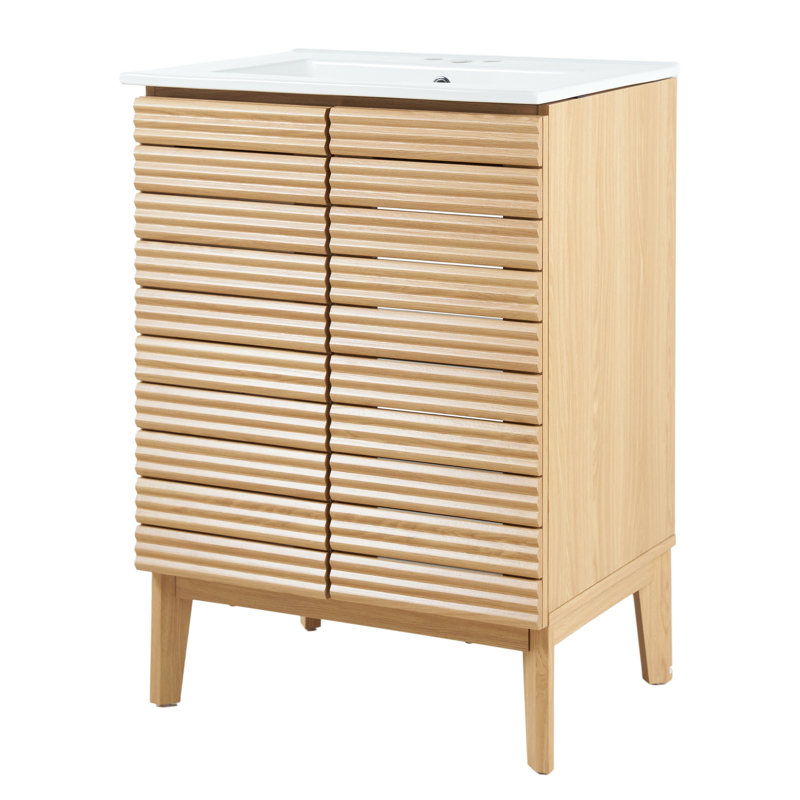 Ensemble de meuble-lavabo simple 24 po Calandre, Naturel