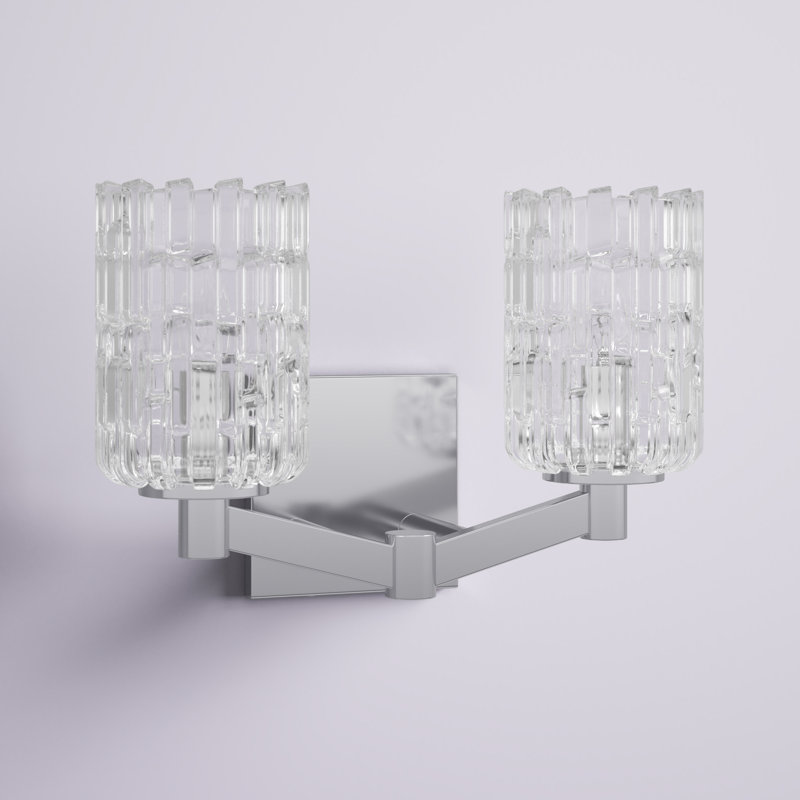 Luminaire à 2 lumières d'intensité variable pour meuble-lavabo Samson, Nickel brossé