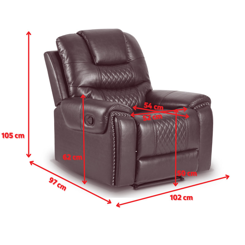 Hasad Standard Manual Recliner, Grey Chenille Fabric