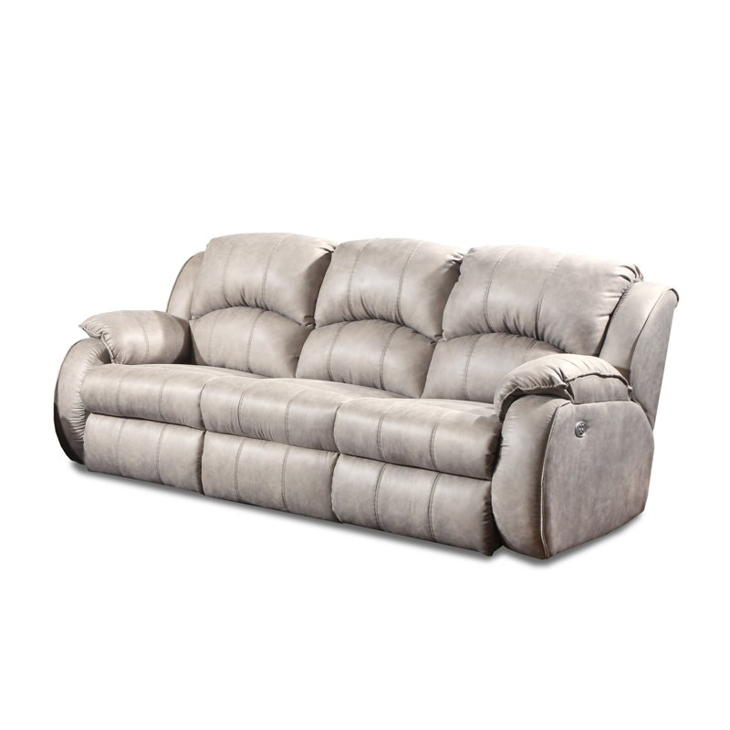 Cagney 89'' Upholstered Power Reclining Sofa, Bombshell Mocha Polyester Blend