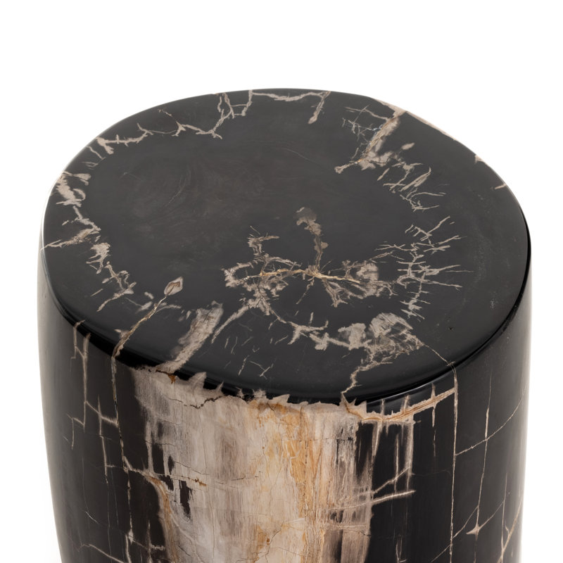 Kos End Table, Dark Petrified Wood