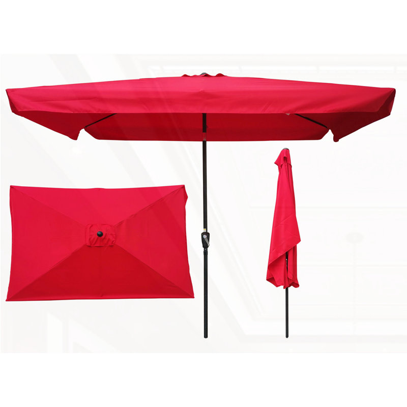 Parasol d'extérieur imperméable 10 x 6,5 pi, Rouge
