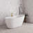 55" Streamline Soaking Glossy White Freestanding Tub With Internal Drain-108964766