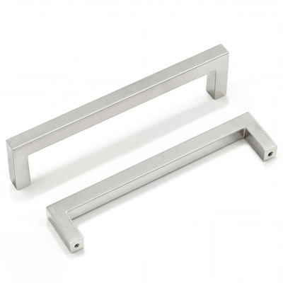 10 Pack 6-1/4 Inch Brushed Nickel Cabinet Pulls Square Drawer Handles Silver Kitchen Hardware Cupboard Dresser