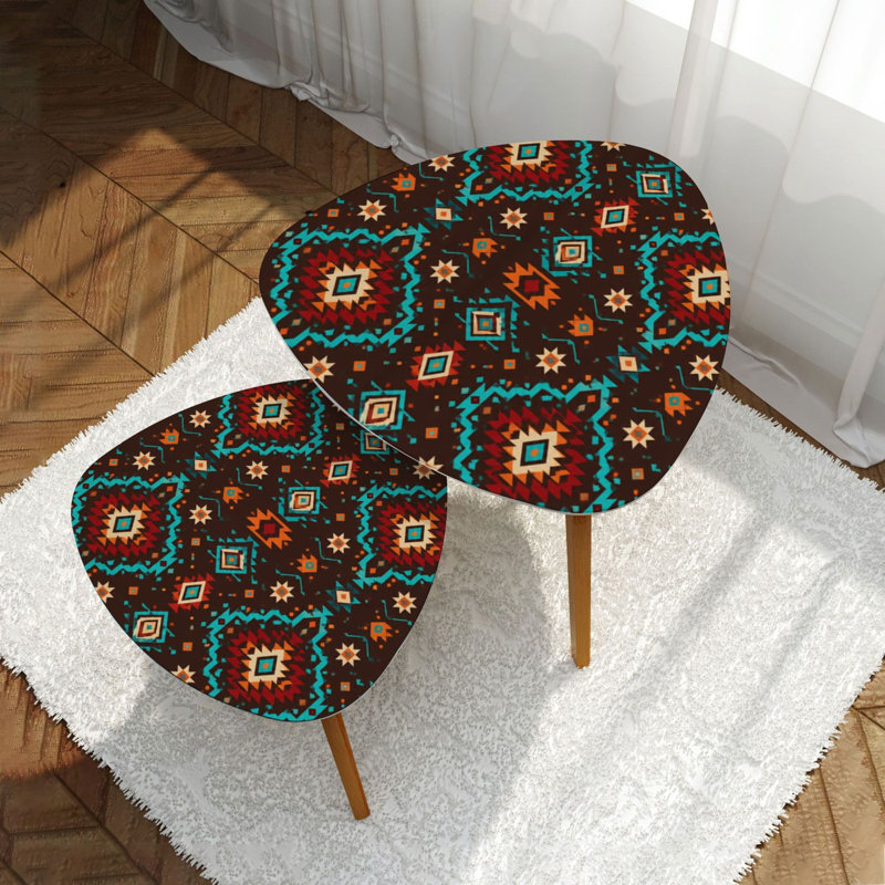 Ensemble de 2 tables basses gigognes Triangle Nesting South American