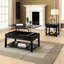 Table de bout rectangulaire noire avec grande tablette - 22 po de largeur