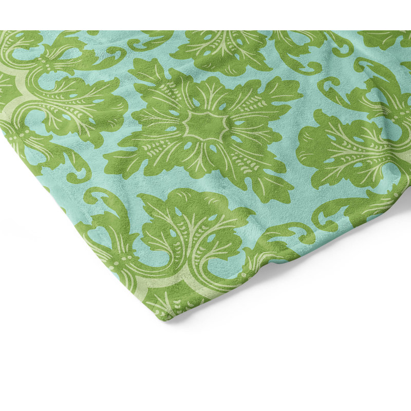 Couverture en velours de velours de damas, L 60 po x l 50 po, Vert