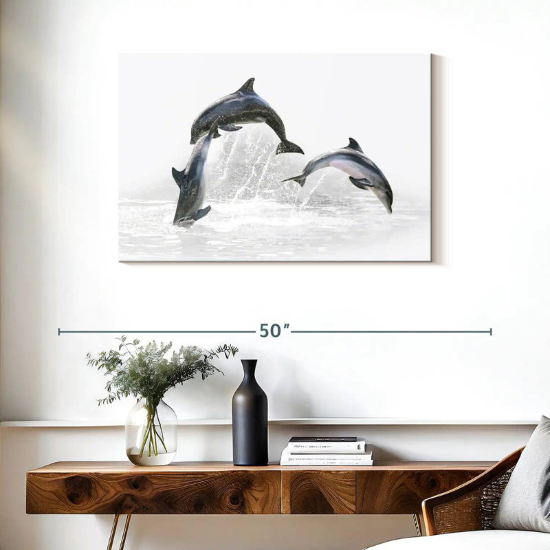 Three Dolphins, 24" H x 36" W