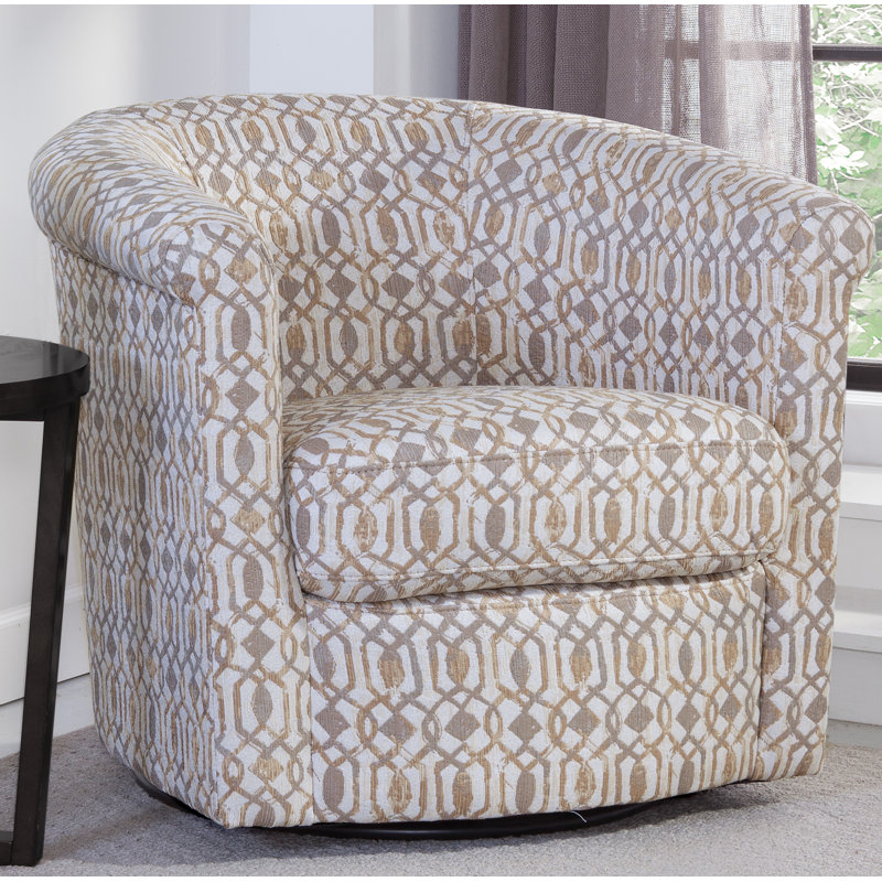 Pinehill Marvel 360 Swivel Barrel Chair, Chester Buff Taupe and Tan