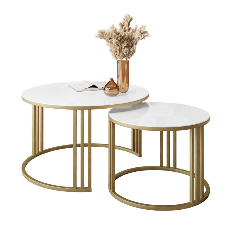 Binani Frame Coffee Table, White Glass