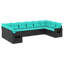 Ensemble de canapé de patio 10 pièces avec coussins en polyester noir Latitude Run®-1730985715-1730985713