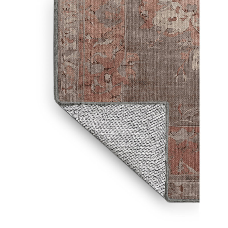 Machine Washable Gray Area Rug, Rectangle 7' x 9'