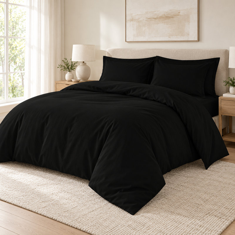 NZ Cotton Blend Duvet Cover Set with Pillowcases, Double, Silver
