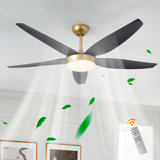 52" 5 - Blade Reversible Ceiling Fan With LED Light and Remote Control