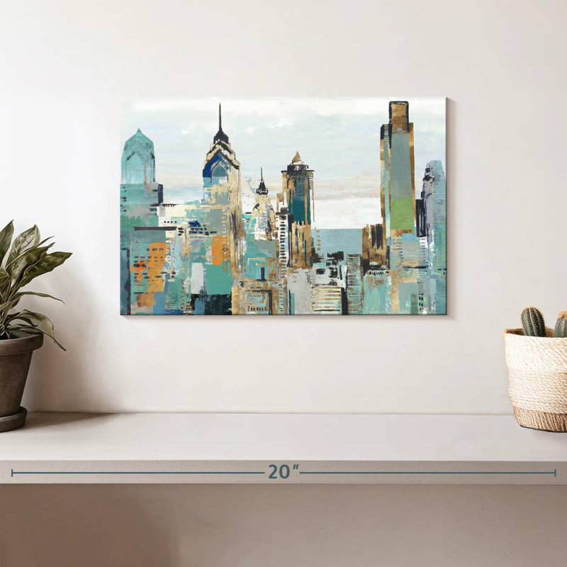 Sireci Teal City I, 8" H x 12" W