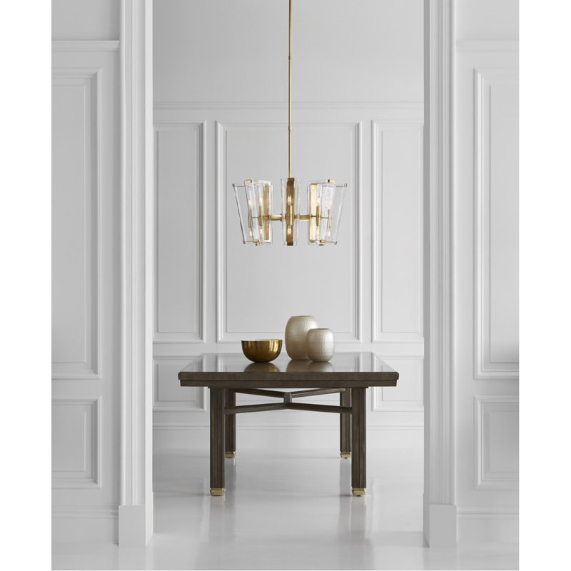 AERIN Alpine Medium Chandelier, Hand-Rubbed Antique Brass, Clear