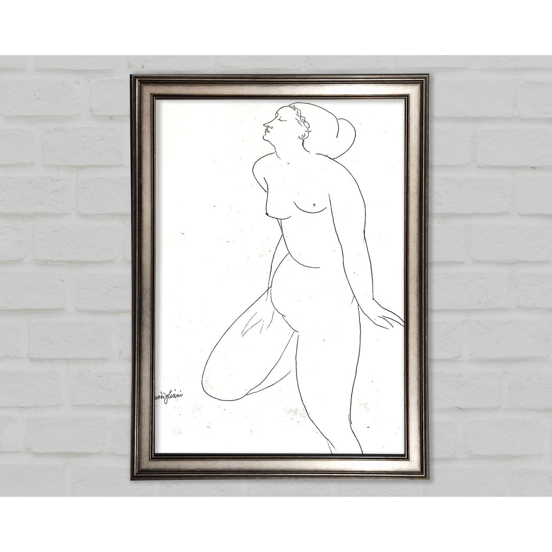 Gerahmtes Leinwandbild Modigliani Standing Nude 2