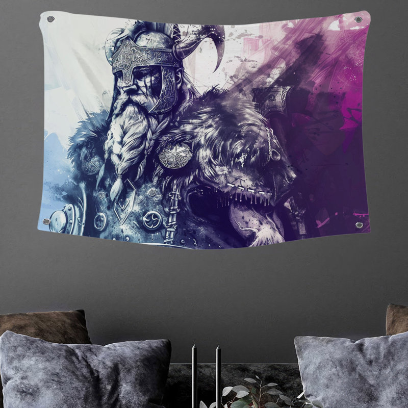 Tapisserie murale Viking Warrior - Mythology, H 68 po x l 80 po