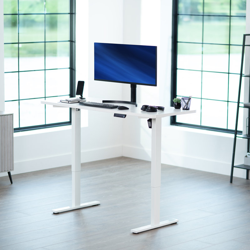 Bureau électrique à moteur simple VIVO avec contrôleur de mémoire à bouton-poussoir, H 48,5 po x l 60 po x P 24 po