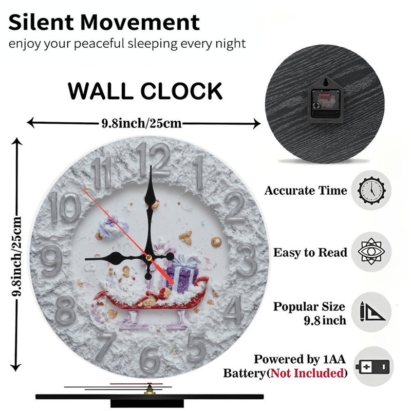 Christmas-Clock-With-Sleigh-And-Gifts