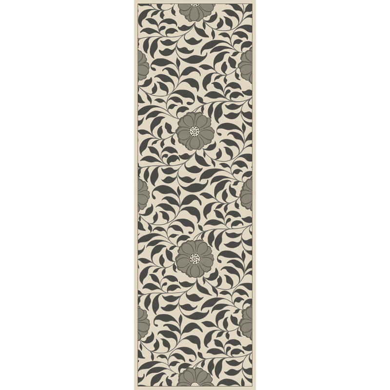 Healdsburg Vinyl Floral Indoor Rug, Runner 2'6" x 8'